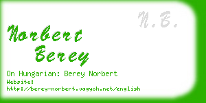 norbert berey business card